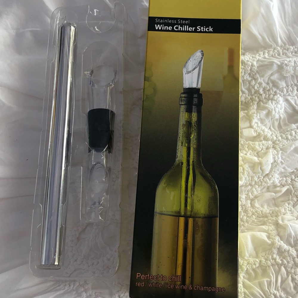 NWT Stainless Steel Wine Chiller Stick